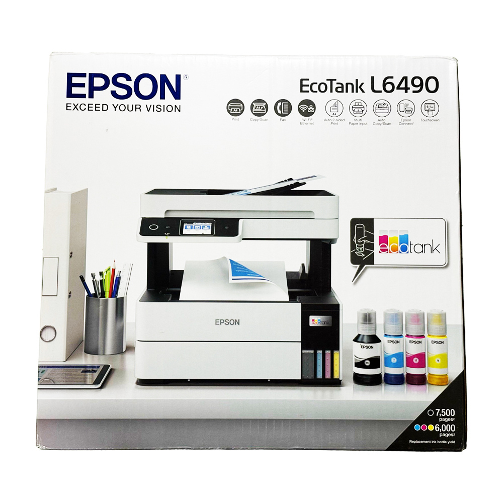 EPSON L6490 【全新品+送折疊手機架】四色防水 高速連續供墨傳真印表機
